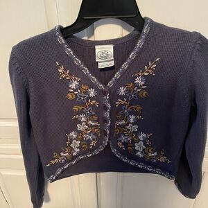 Laura Ashley Blue Embroidered Women's Sweater